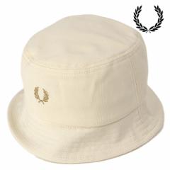 tbhy[ FRED PERRY sP oPbgnbg [HW6730-V37 SS24Q2] PIQUE BUCKET HAT YEfB[X Xq  ECRU/WARM-STONE 