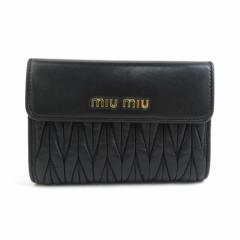 MIUMIU ミュウミュウ マテラッセ 二つ折り財布 ブラック 14054 レディース【中古】 55793k