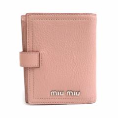 MIUMIU ミュウミュウ 5MV016 二つ折り財布 ピンク 14061 レディース【中古】 55873k