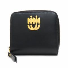 MIUMIU ミュウミュウ 5ML522 二つ折り財布 ブラック 14054 レディース【中古】 h31018g