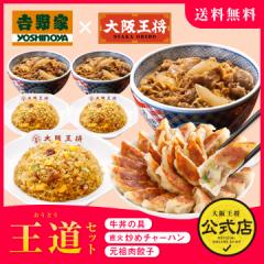 吉野家×大阪王将 王道セット(牛丼&直火炒めチャーハン&元祖肉餃子)【送料無料】冷凍食品 冷凍餃子 炒飯 惣菜 お弁当 リモート テレワ
