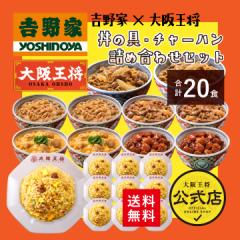 吉野家×大阪王将 丼の具&チャーハン詰め合わせセット(合計20食) 【送料無料】冷凍食品 炒飯 惣菜 お弁当 リモート テレワーク ギフト