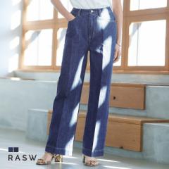 【ファッションクーポン配布中】 [RASW] センタープレス セミ フレア デニム / 綿100 レディース 春新作