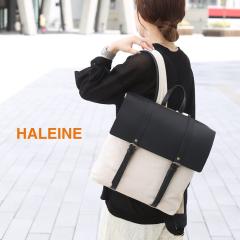 HALEINE ギャンパス生地✕ヌメ革（本革）リュックサック リュック メンズ レザー ヌメ革 本革 キャンバス HALEINE