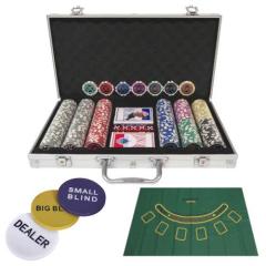 カジノスタイル チップセット 50枚以上 センター商事 カジノチップ300枚＆BJマットセット シルバー