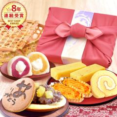 お中元 プレゼント ギフト プレゼント 和菓子 竹かご 薩摩芋 どら焼き