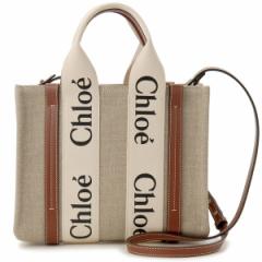 Chloe NG X[g[gobO zCg/uE CHC22AS397 I26 90U WOODY SMALL TOTE & S WHITE/BROWN ysAiz