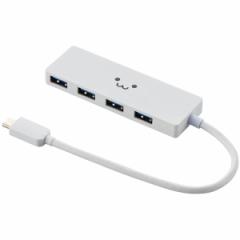 ELECOM U3HC-A429BWF USB3.1(Gen1)HUB/Type-C/AX4|[g/oXp[/15cmP[u/zCgtFCX