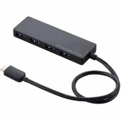 ELECOM U3HC-A430BBK USB3.1(Gen1)HUB/Type-C/AX4|[g/oXp[/30cmP[u/ubN [J[