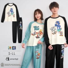 半額クーポン有 トムとジェリー ロングTシャツ4 上下セット (男女兼用サイズ) パジャマ ルームウェア おそろい ペアルック 可愛い 183167