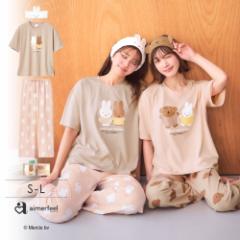 半額クーポン有 Dick Bruna 綿混 半袖 ヘアバンド付き 3点セット ミッフィー ボリス メラニー パジャマ ルームウェア おそろい ペアルッ