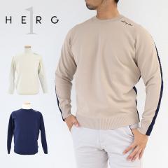 �|�C���g10% �y10���I�t�N�[�|���z�z���z HERG1 �S���t �G���O���� MENS BACK CABLE CRUE NECK KNIT �j�b�g �P�[�u���j�b�g �N���[�l�b�N