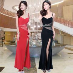 パーティードレス ロング イブニングドレス キラキラ ラメ