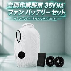 �󒲍�ƕ��p �t�@���o�b�e���[�Z�b�g 36V�Ή� ��e��20000mAh ���`�E���|���}�[ �t�@��2�� �[�d�� �P�[�u���t�� PSE�K���i fj10001