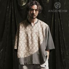 2024 t s\ 5{`{ח\ ANGENEHM AQl[ Patterned switching T-shirt Y TVc  atftps