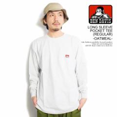 BEN DAVIS xfCrX LONG SLEEVE POCKET TEE(REGULAR) -OATMEAL- Y TVc  T |PbgTVc Xg[g atftps