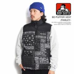 BEN DAVIS xfCrX BD PUFFER VEST -PAISLEY- Y xXg ȃxXg pfBOxXg  Xg[g atfjkt