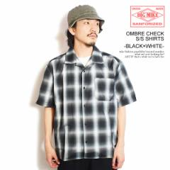 BIG MIKE rbO}CN OMBRE CHECK S/S SHIRTS - BLACK~WHITE Y Vc  `FbNVc Iu`FbN  atftps