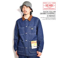 BIG MIKE �r�b�O�}�C�N DUCK COLLAR DENIM COVERALL -D.INDIGO- �����Y �W���P�b�g �f�j���W���P�b�g atfjkt