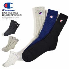 CHAMPION `sI HALF PILE FULL LENGTH 3P SOCKS Y fB[X C \bNX tOX\bNX champion