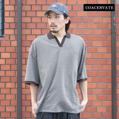 COACERVATE RAZx[g Knit sew Key Neck Polo Shirts Y |Vc   L[lbN  Xg[g atftps