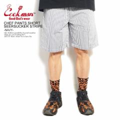 COOKMAN NbN} CHEF PANTS SHORT SEERSUCKER STRIPE -NAVY- Y V[gpc V[c VFtpc Xg[g atfpts