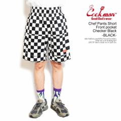COOKMAN NbN} Chef Pants Short Front pocket Checker Black -BLACK- V[c pc VFtpc atfpts