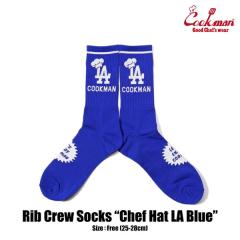 COOKMAN �N�b�N�}�� Rib Crew Socks Chef Hat LA Blue -BLUE- �����Y �\�b�N�X �N���[�\�b�N�X �C�� �~�b�h�\�b�N�X atfacc