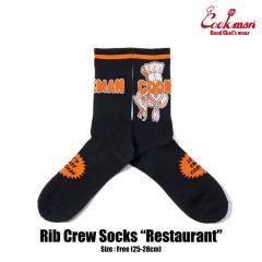 COOKMAN �N�b�N�}�� Rib Crew Socks Restaurant -BLACK- �����Y �\�b�N�X �N���[�\�b�N�X �C�� �~�b�h�\�b�N�X �X�g���[�g atfacc