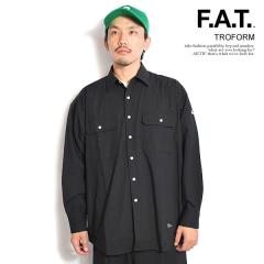 FAT エフエーティー TROFORM メンズ シャツ 長袖 トロピカル素材 ワークシャツ ビッグシルエット 送料無料 ストリート atftps FAT エフエーティー TROFORM メンズ シャツ 長袖 トロピカル素材