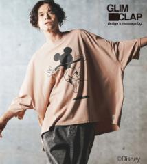 2024 t 3rd s\ 7{`{ח\ GLIMCLAP ONbv Mickey Mouse/Pigment dye oversized T-shirt Y atftps