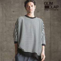 2024 t 1st s\ 2{`{ח\ GLIMCLAP ONbv Ripple knitting border Dolman sleeve T-shirt Y atftps