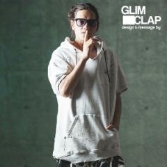 2024 t 2nd s\ 6{`{ח\ GLIMCLAP ONbv Distressed short-sleeve hooded sweatshirt Y atftps