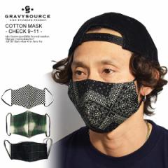 GRAVYSOURCE OCr[\[X COTTON MASK -CHECK 9`11- Y }XN }XNJo[ `FbN Y Xg[g atfacc