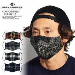 GRAVYSOURCE OCr[\[X COTTON MASK -CHECK 1`4- Y }XN }XNJo[ `FbN Y Xg[g atfacc