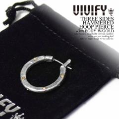 VIVIFY rrt@C THREE SIDES HAMMERED HOOP PIERCE -3mm BODY W/GOLD  atfacc