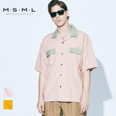 60OFF SALE Z[  M.S.M.L GGXGG BI-COLOR OPEN COLLAR SHORT SLEEVE SHIRT Y atftps