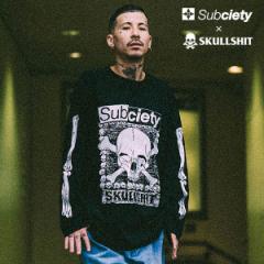 SKULLSHIT x Subciety s\ 6{`{ח\ SUBCIETY TuTGeB Subciety~SKULLSHIT L/S TEE Y TVc atftps