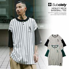 SUBCIETY TuTGeB HENLEY NECK BASEBALL TEE subciety Y TVc  w[lbN  Xg[g atftps