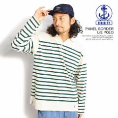 FIDELITY tBfeB PANEL BORDER L/S POLO Y |Vc  pl{[_[  Xg[g atftps