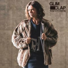 2023 H~ 1st s\ 10{`{ח\ GLIMCLAP ONbv Fake fur collarless design blouson Y WPbg atfjk