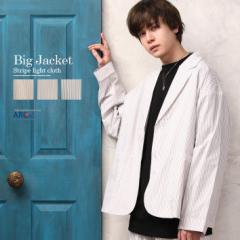 テーラードジャケット メンズ 春新作 ジャケット ビッグジャケット ストライプ オータムジャケット ライトアウター 韓国ファッション
