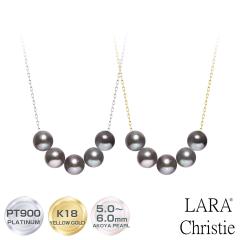 �l�b�N���X ������^�� ���� �� �p�[�� 5.0�`6.0mm 5�� PT900 K18 �X���[�l�b�N���X �����N���X�e�B�[