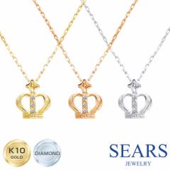 �V�A�[�Y �l�b�N���X �N���E�� ���� ���f�B�[�X �v���[���g K10 �S�[���h WG YG PG �_�C�������h �_�C�� 0.02ct �W���G���[�{�b�N�X sp51