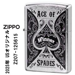 �N���X�}�X zippo �W�b�|�[���C�^�[ US�I���W�i��ZIPPO 2025 �g�����v�� �X�y�[�h�f�U�C�� ACE OF SPADES �X�g���[�g�N���[�� �v�����g��