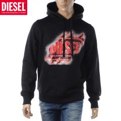 DIESEL ディーゼル ロゴ Ginn N Hoodie/パーカー Black S-GINN-HOOD-ZIP-DIV