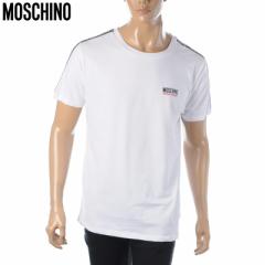 ���X�L�[�m MOSCHINO UNDERWEAR T�V���c �����Y ���� ���S �N���[�l�b�N �z���C�g ���S�e�[�v�f�U�C�� ���O�W���A���[ �J�W���A�� �X�|�[