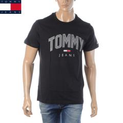 �g�~�[�W�[���Y TOMMY JEANS �����Y T�V���c ���� �N���[�l�b�N TJM CHEST LOGO TEE �R�b�g��100% �u�����h ���S �u���b�N DM0DM10226 �J