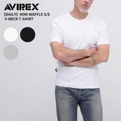 �A���B���b�N�X �R�� �h�L �����Y ���b�t�� V�l�b�N����T�V���c AVIREX MINI WAFFLE S/S V-NECK T-SHIRT(6143149) ����  �f�C���[�E�F�A 
