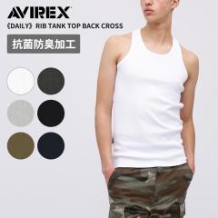 �A���B���b�N�X �����Y �^���N�g�b�v AVIREX RIB TANK TOP BACK CROSS (6143503) ���u �o�b�N�N���X �^���N �f�C���[�E�F�A �����Y 78359